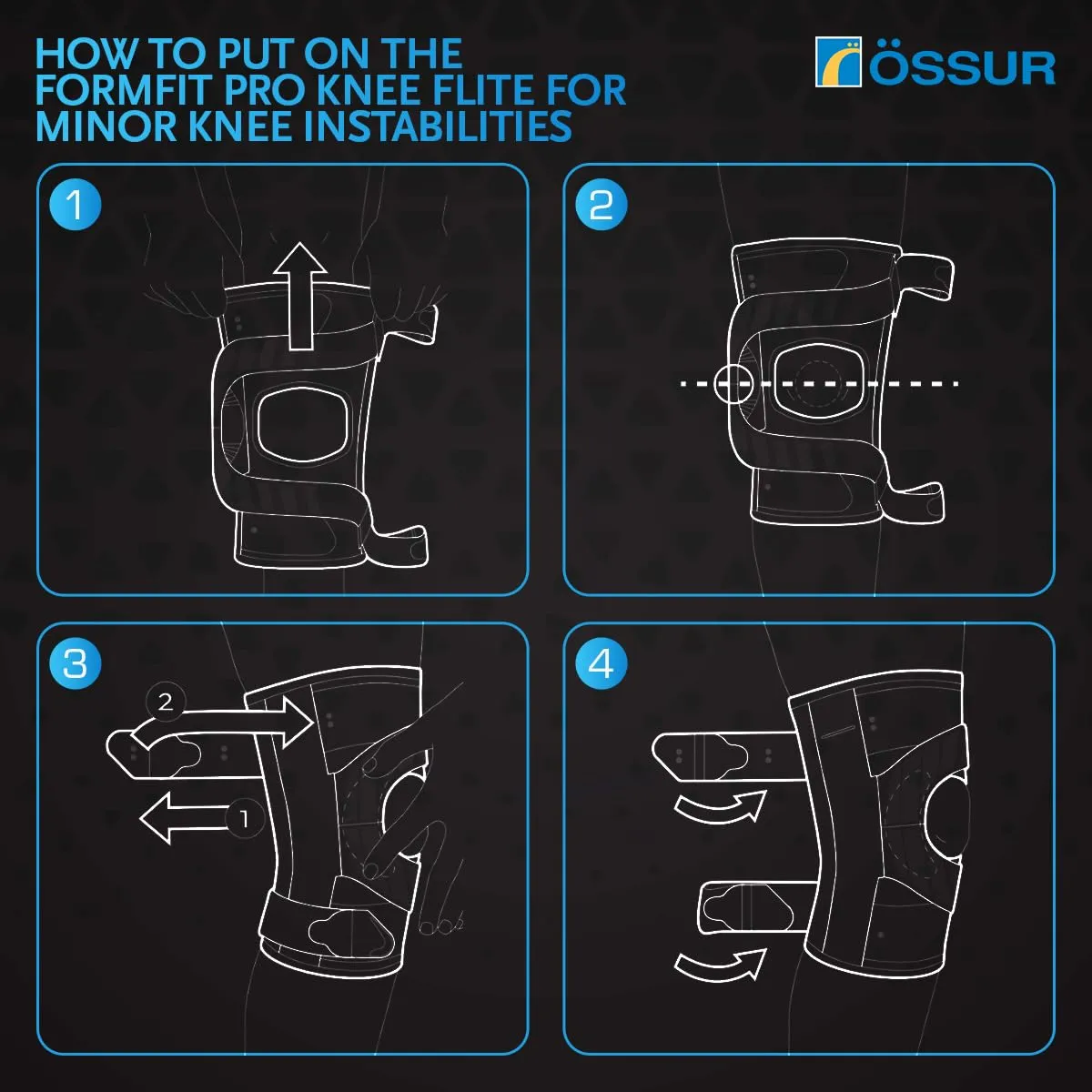 Ossur Formfit Tracker Knee Brace - Patella Stabilizer for Running & Training | Powerlock Straps & CustomFit Hinges for Secure Lateral Support | For Kneecap Tracking or Dislocation | XL, Right