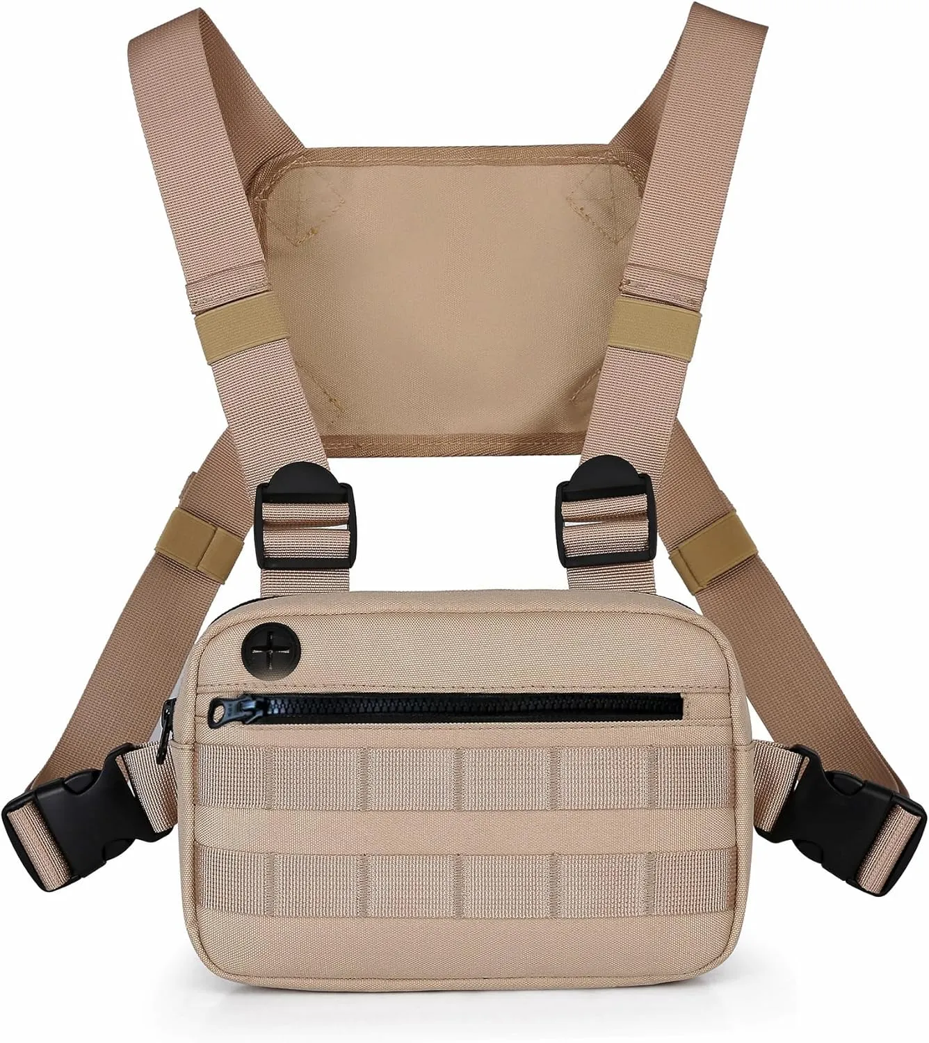 Outdoor Chest Bag For Men, EDC Chest Pack With Built-In Phone Holder, Lightweight Chest Rig Pouch