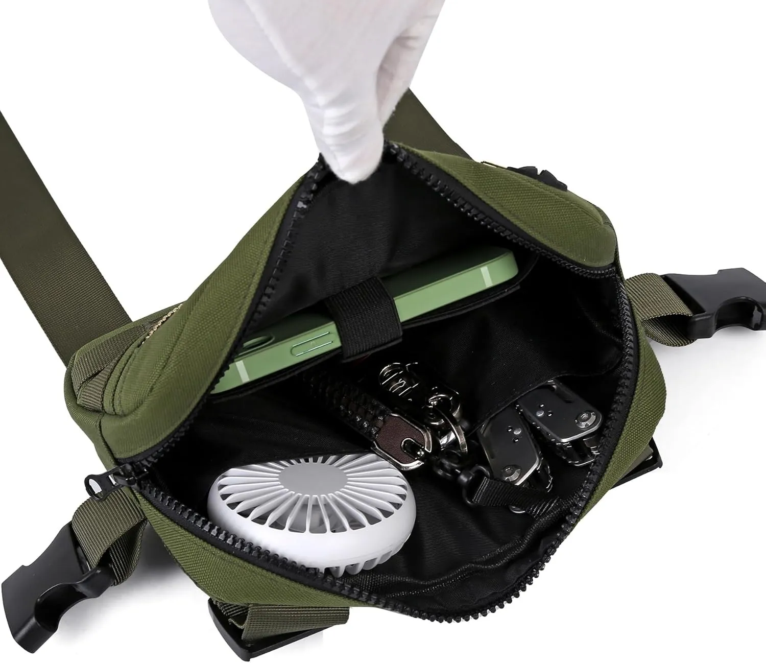 Outdoor Chest Bag For Men, EDC Chest Pack With Built-In Phone Holder, Lightweight Chest Rig Pouch