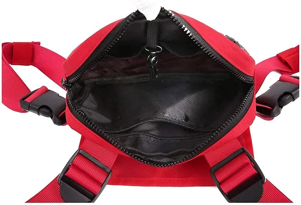 Outdoor Chest Bag For Men, EDC Chest Pack With Built-In Phone Holder, Lightweight Chest Rig Pouch