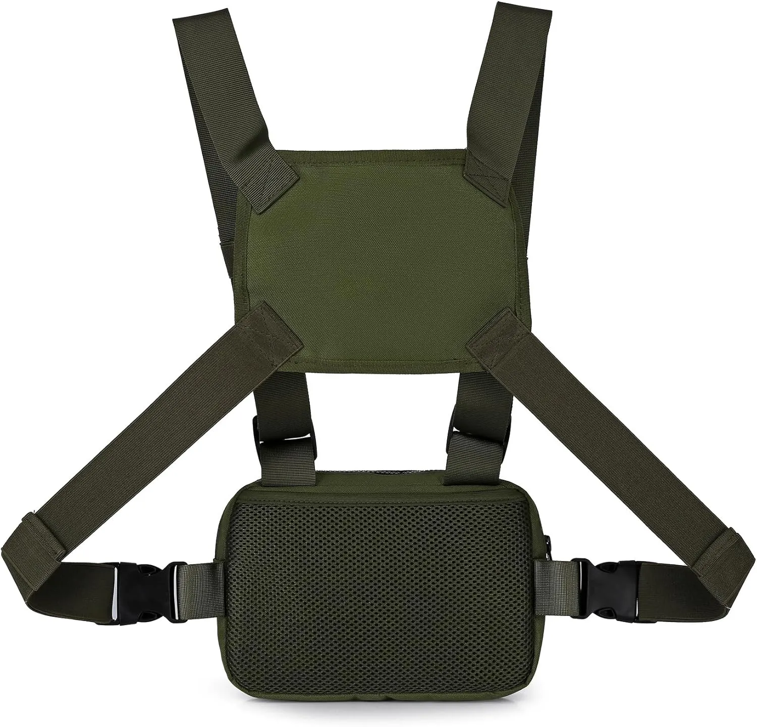 Outdoor Chest Bag For Men, EDC Chest Pack With Built-In Phone Holder, Lightweight Chest Rig Pouch