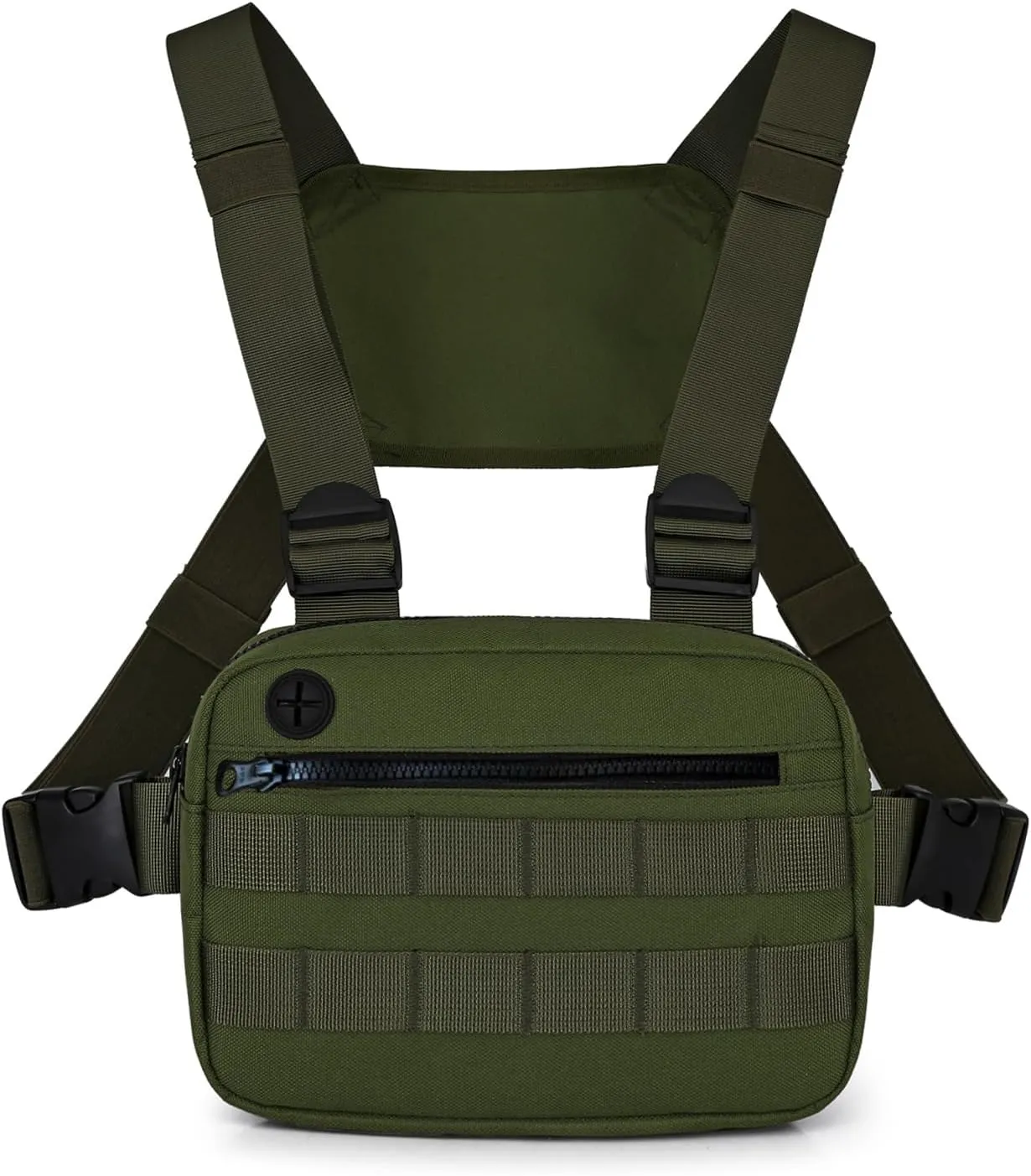 Outdoor Chest Bag For Men, EDC Chest Pack With Built-In Phone Holder, Lightweight Chest Rig Pouch