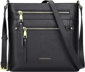 Over Earth Crossbody Bags for Women Leather Purses for Ladies with Multiple Pockets