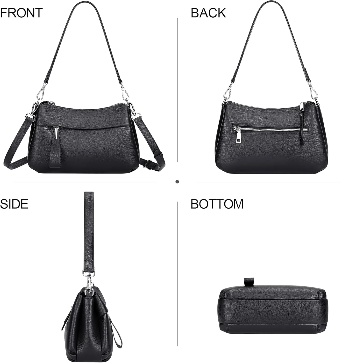 Over Earth Leather Handbags for Women Small Hobo Shoulder Bag Ladies Crossbody Purse
