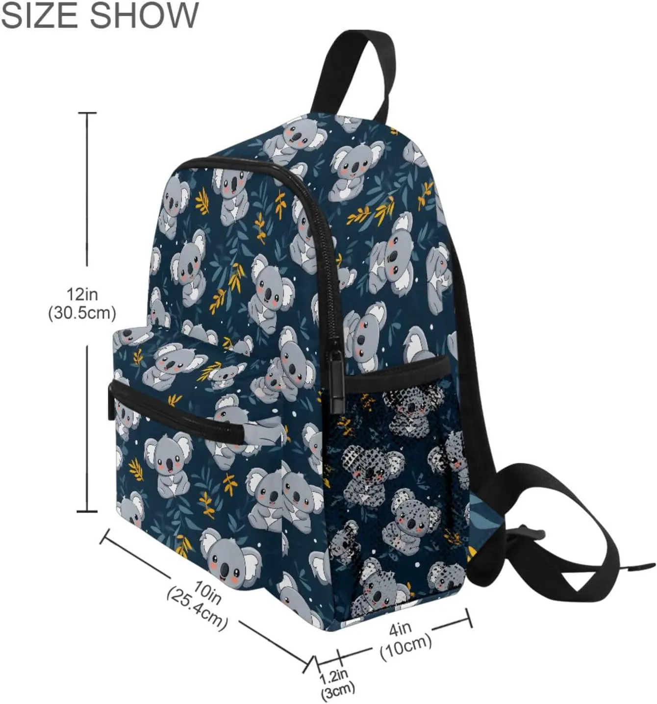 panksolu Cute Childish Koala Toddler Backpack for Boys Girls,Kid Backpack with Chest Clip and Name Tag, S