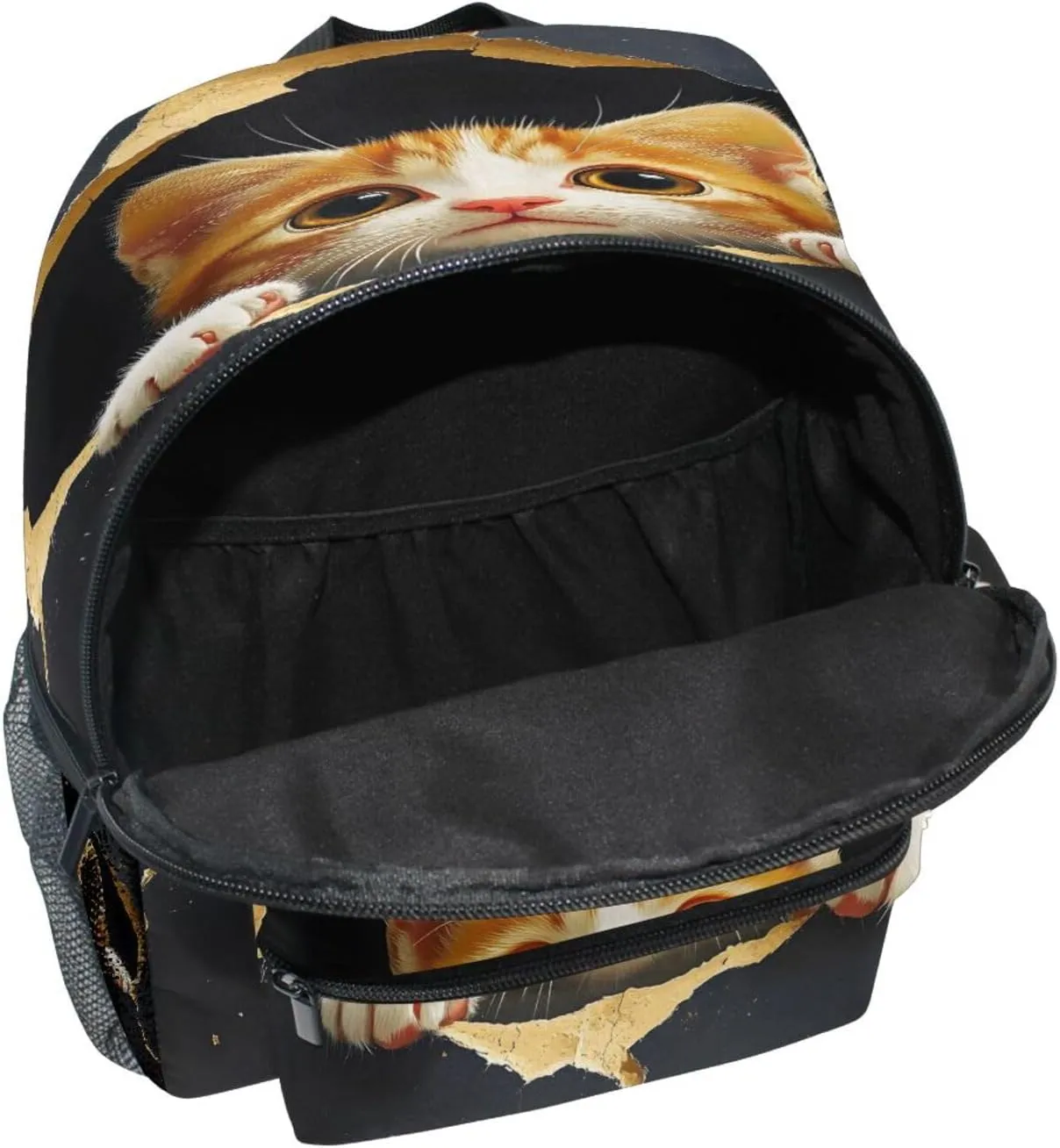 panksolu Cute Kitten Cat Toddler Backpack for Boys Girls,Kid Backpack with Chest Clip and Name Tag, M