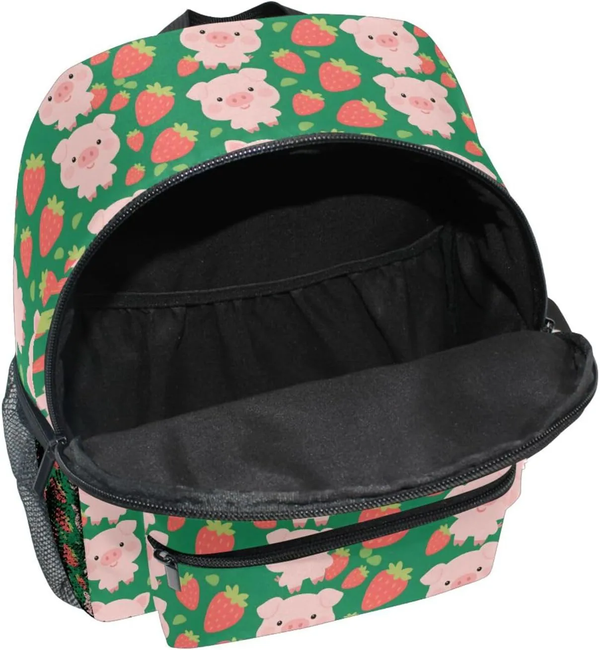 panksolu Cute Strawberry Pigs Toddler Backpack for Boys Girls,Kid Backpack with Chest Clip and Name Tag, S