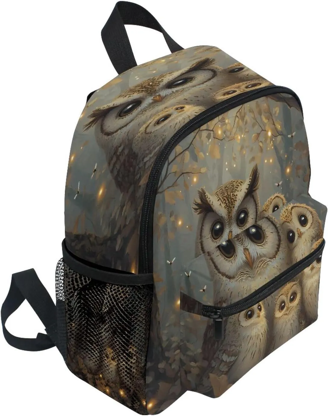 panksolu Five Owls Toddler Backpack for Boys Girls,Kid Backpack with Chest Clip and Name Tag, S