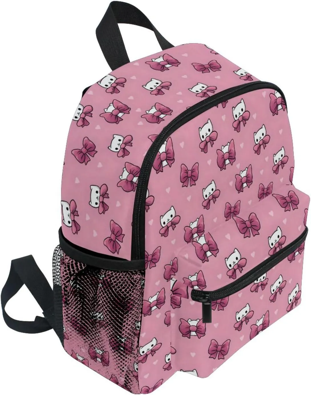 panksolu Lovely Cat Bow Toddler Backpack for Boys Girls,Kid Backpack with Chest Clip and Name Tag, M