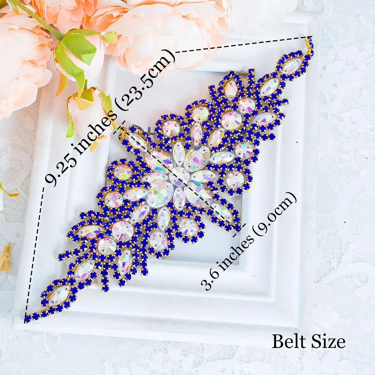 Pardecor Crystal Belt Wedding Rhinestone Applique Glitter Dress Belts Beaded Bridal Sash Wedding Belt Bridal Belt