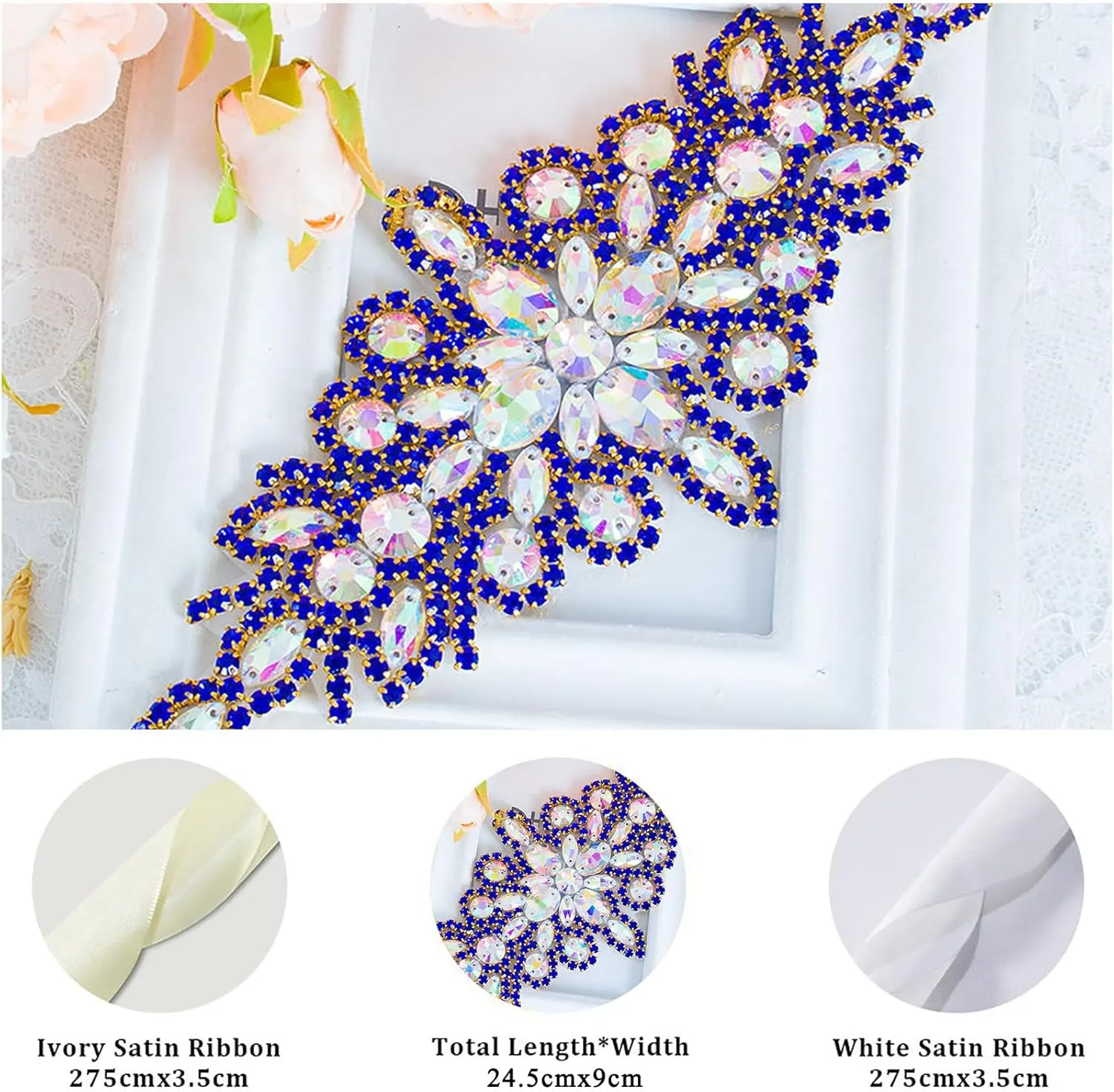 Pardecor Crystal Belt Wedding Rhinestone Applique Glitter Dress Belts Beaded Bridal Sash Wedding Belt Bridal Belt