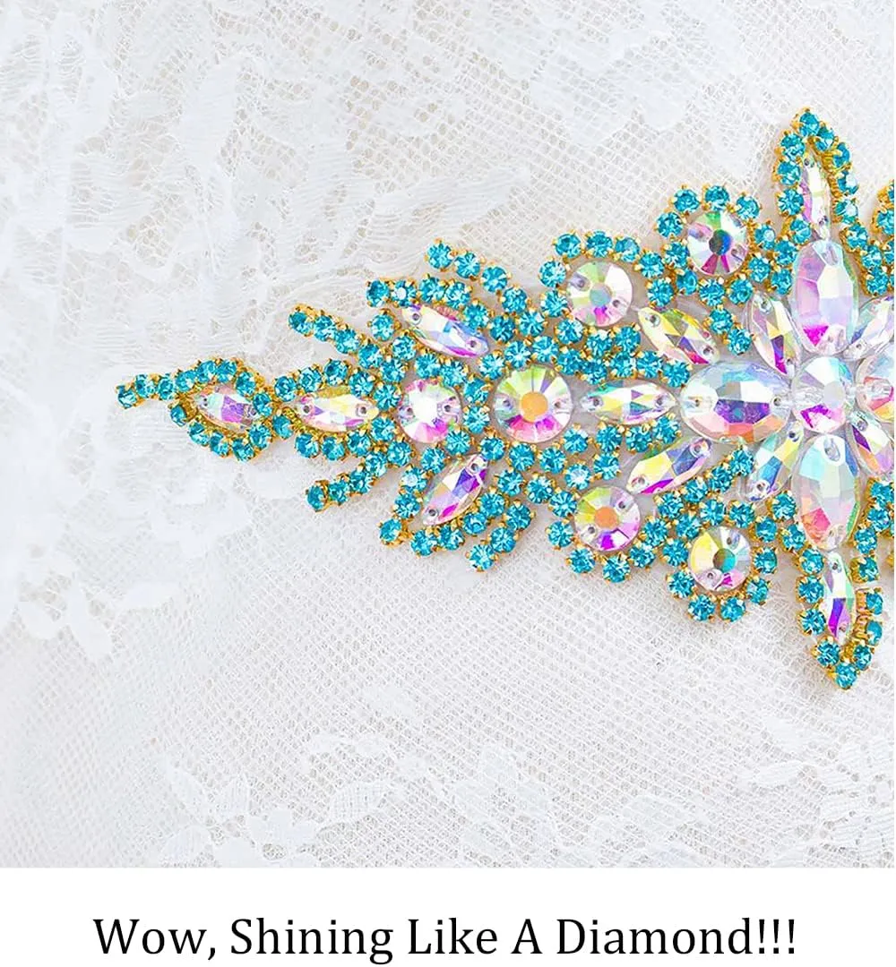 Pardecor Crystal Belt Wedding Rhinestone Applique Glitter Dress Belts Beaded Bridal Sash Wedding Belt Bridal Belt