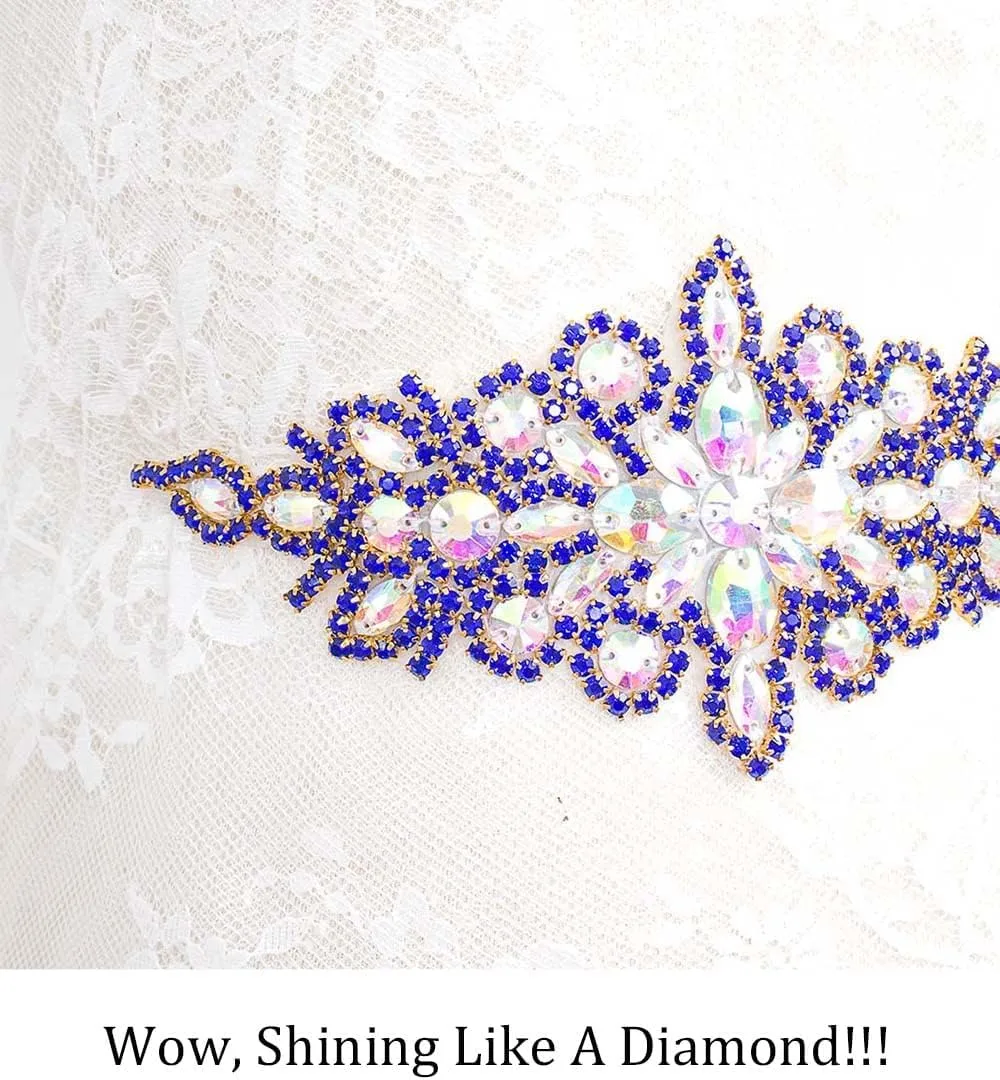 Pardecor Crystal Belt Wedding Rhinestone Applique Glitter Dress Belts Beaded Bridal Sash Wedding Belt Bridal Belt