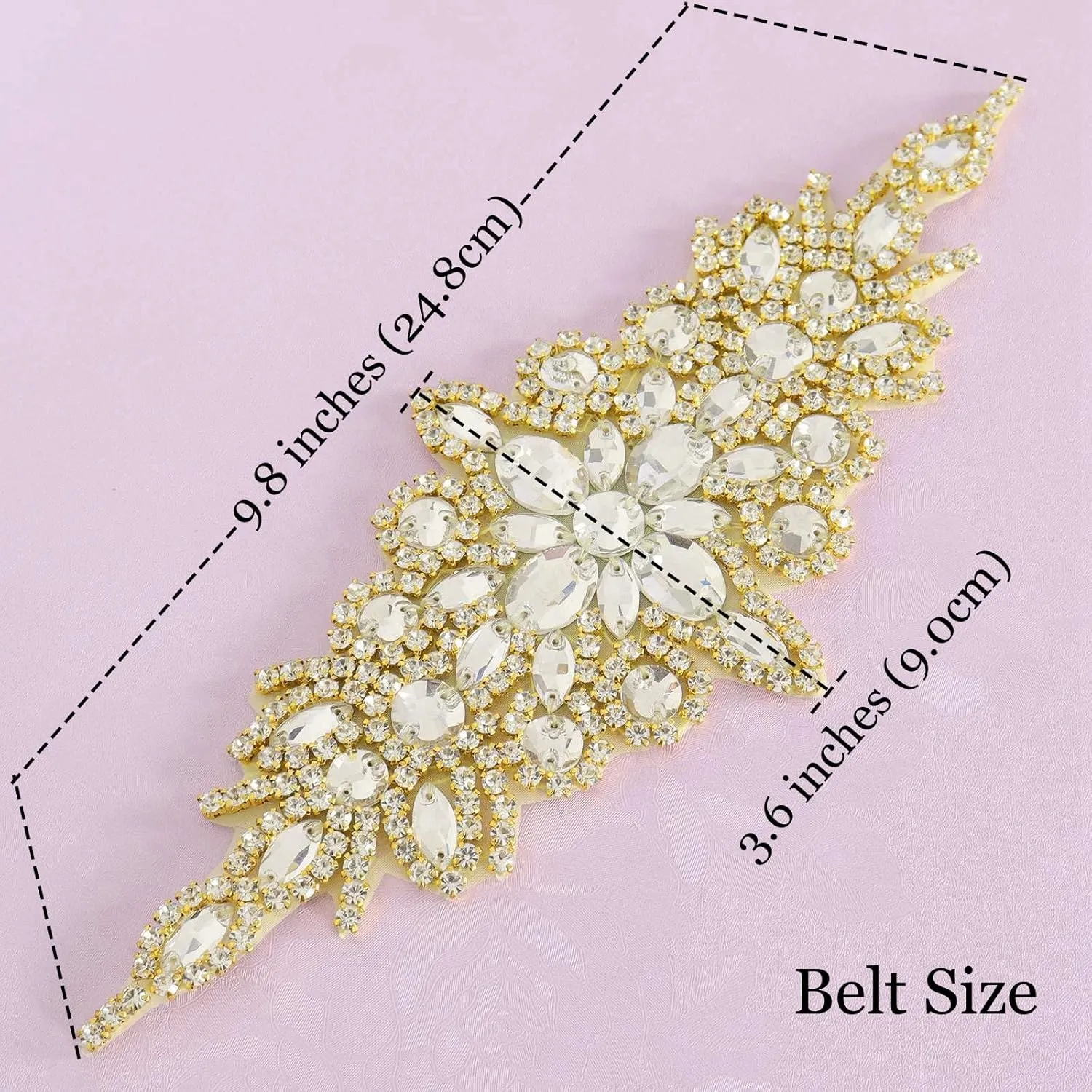 Pardecor Crystal Belt Wedding Rhinestone Applique Glitter Dress Belts Beaded Bridal Sash Wedding Belt Bridal Belt