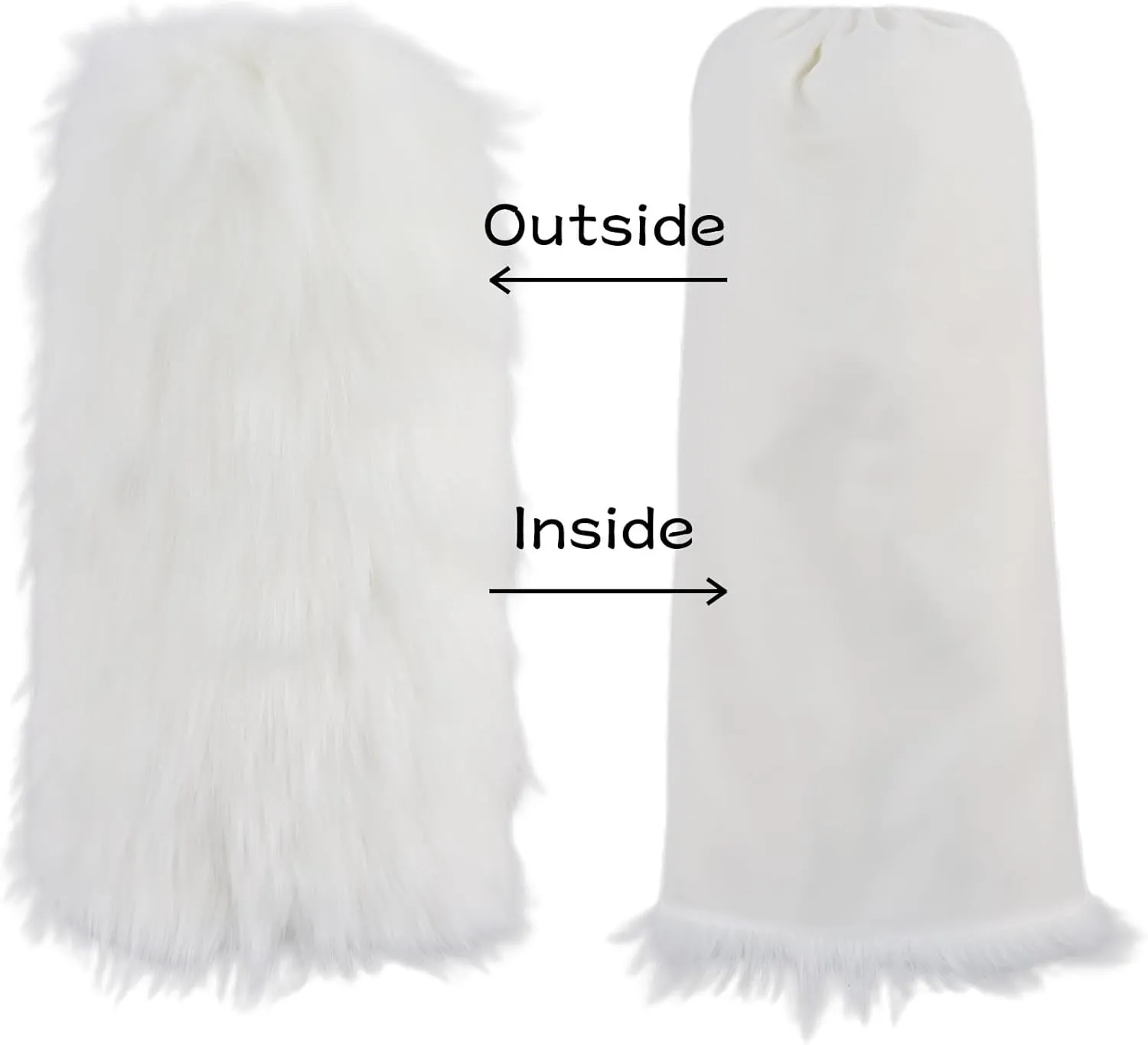 Peecabe Winter Women Faux Fur Fluffy Leg Warmers Fuzzy Long Boot Covers Furry For Christmas
