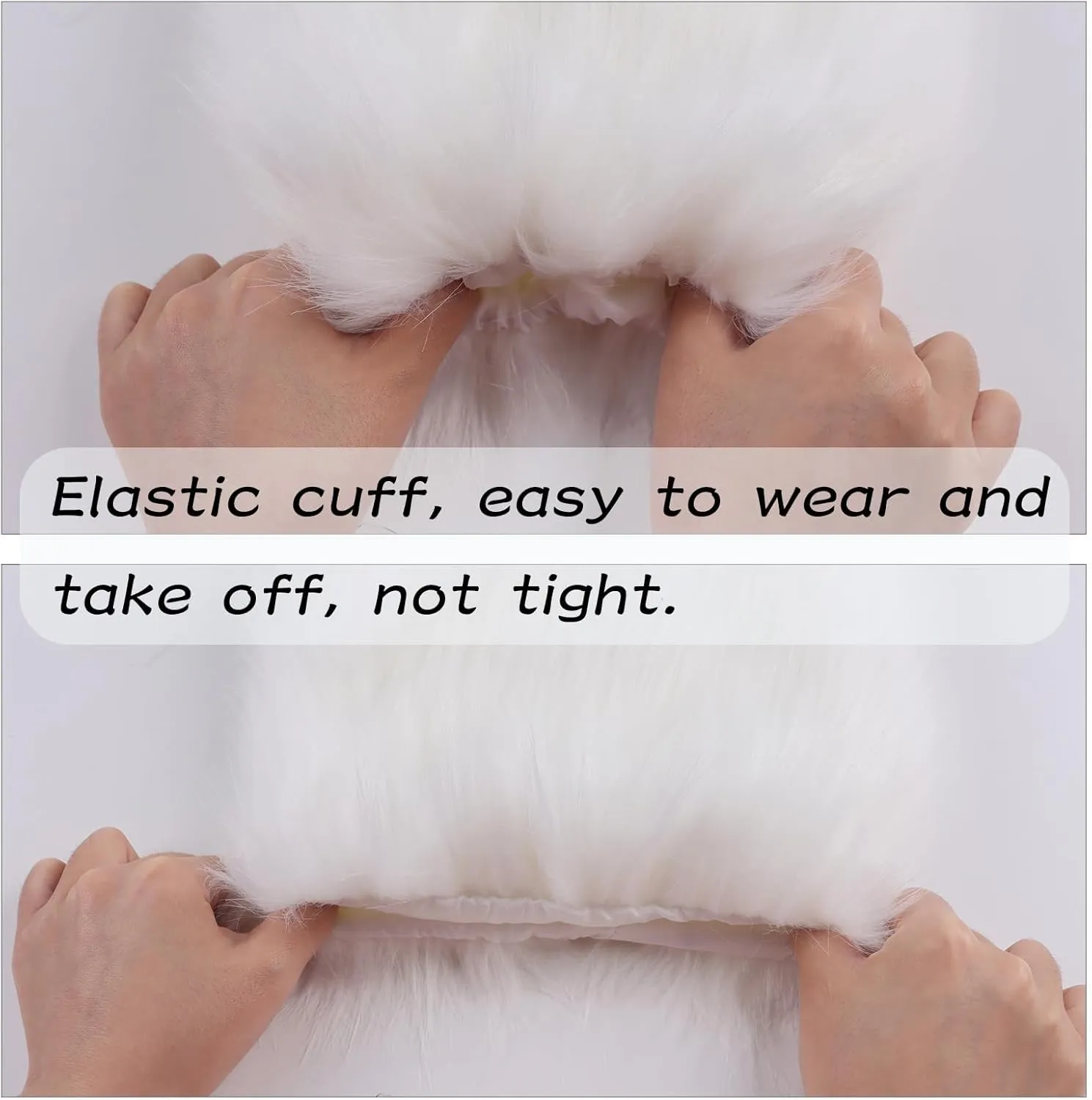 Peecabe Winter Women Faux Fur Fluffy Leg Warmers Fuzzy Long Boot Covers Furry For Christmas