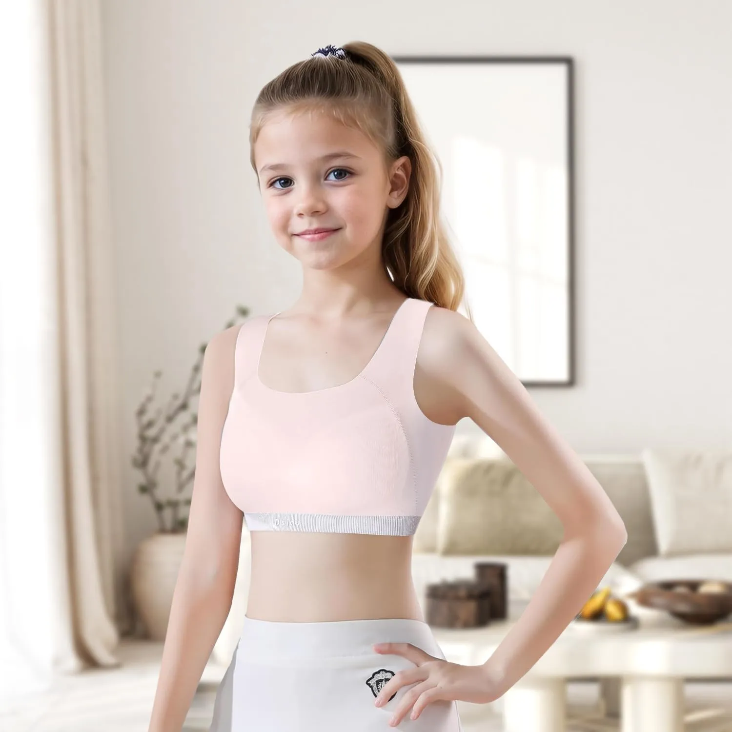 Phennie's Girls Sports Bra Training Bras Wireless Light Padded Bralette