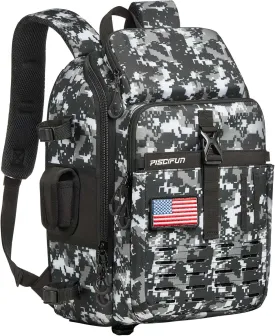 Piscifun Fishing Tackle Backpack with Rod & Gear Holder, Lightweight Fishing Tackle Storage Bag with Protective Rain Cover