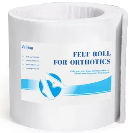 Pllieay Adhesive Felt Premium Grade, Orthopedic Felt Roll 1/4" x 6" x 2.5yd. Quality Rayon Blend for Provide Cushioning and Support in Pain Foot