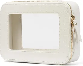 Popvibe Clear Makeup Bag Travel Cosmetic Case Transparent Toiletry Bag with Zipper, Portable Make Up Organizer Traveling Compact Car Bag for Essentials