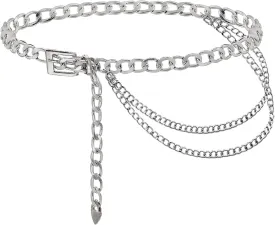 Punk Rock Metal Chunky Waist Chain Belt Buckle Type Jewelry Belly Chain for Women