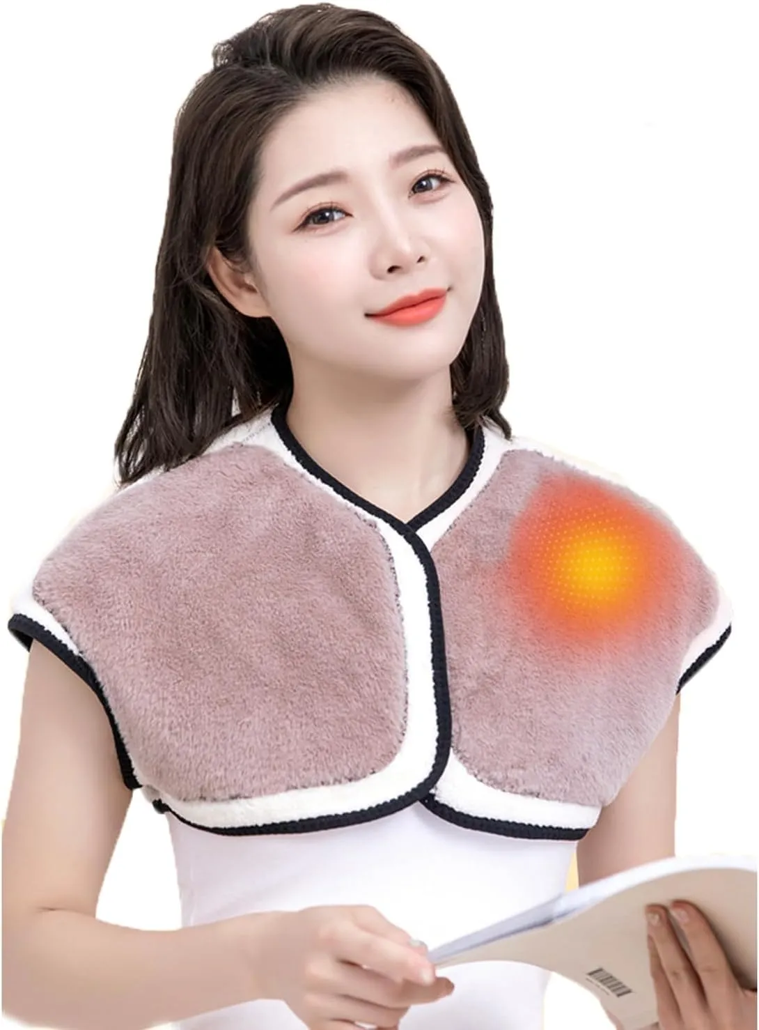 PURFUN Winter Thermal Fleece Lining Shoulder Warmer Elderly Men Women Wearable Shoulder Wrap Shawl Coldproof Shoulder Cover