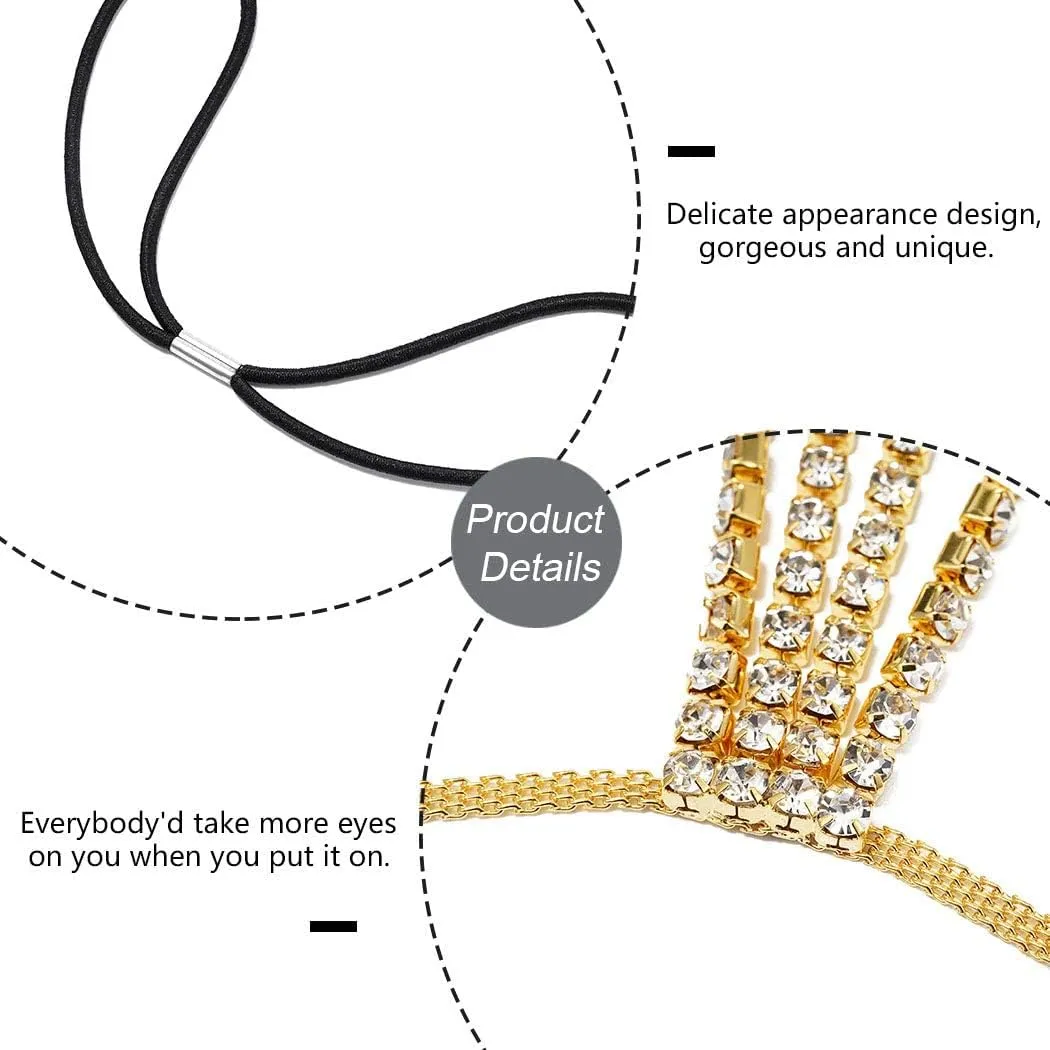REETAN Leg Jewelry Thigh Rhinstone Body Chain for Women