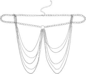 Rhinestone Body Chain for Women Metal Waist Chain with Fashionable Tassel Design Versatile Belly Jewelry for Unique Style and Proper Fit for Parties and Beach Wear