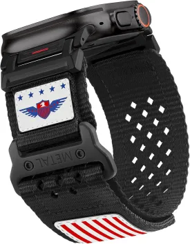 Rugged Nylon Band for Apple Watch Ultra 2 Bands for Men 49mm 46mm 45mm 44mm 42mm,Breathable Stars-Stripes Flag Wristband Workout Athletic Strap for iWatch Bands Ultra Series 10 9 8 7 6 5 4 3 SE/Ultra2