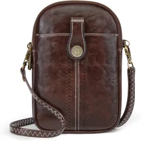 S-ZONE Small Crossbody Bags for Women Trendy RFID Blocking Cell Phone Purse Vegan Leather Shoulder Bag with Card Slots