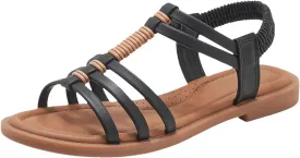 Sandals for Women Arch Support Sandals Summer Beach Sandals Boho Rhinestone Beaded Sandal Elastic Ankle Strap Shoes