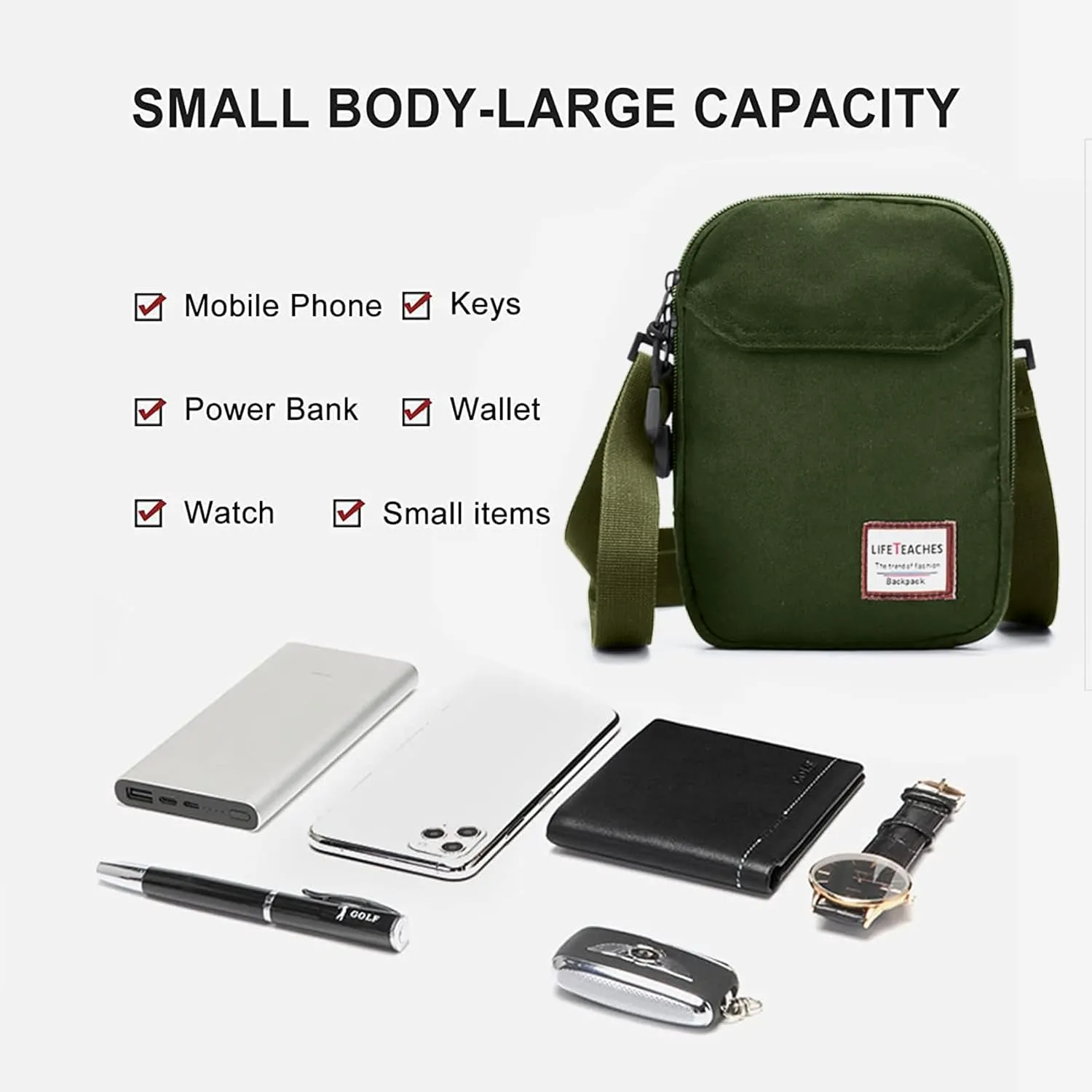 SEAFEW Mini Crossbody Bag Shoulder Bag for Men, Small Messenger Satchel Bag for Women