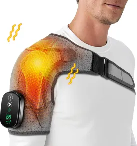 Shoulder Heating Pad, Heated Shoulder Wrap with Massage, Heated Shoulder Brace for Rotator Cuff Frozen Shoulder, Cordless Shoulder Heating Pads Shoulder Massager with Heat