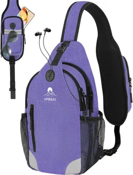 Sling Bag for Men Women, Crossbody Hiking Daypack/Chest Bag/Shoulder Bag, Small Backpack Travel, with Chest Phone Holder