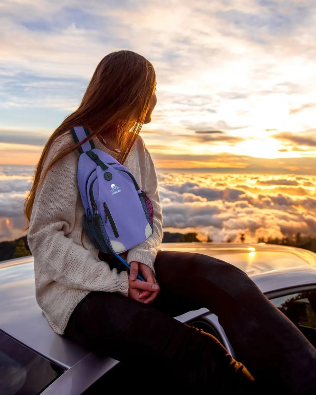 Sling Bag for Men Women, Crossbody Hiking Daypack/Chest Bag/Shoulder Bag, Small Backpack Travel, with Chest Phone Holder