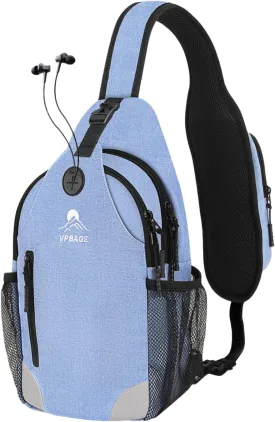Sling Bag for Men Women, Crossbody Hiking Daypack/Chest Bag/Shoulder Bag, Small Backpack Travel, with Chest Phone Holder
