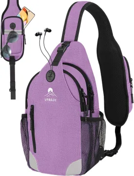 Sling Bag for Men Women, Crossbody Hiking Daypack/Chest Bag/Shoulder Bag, Small Backpack Travel, with Chest Phone Holder