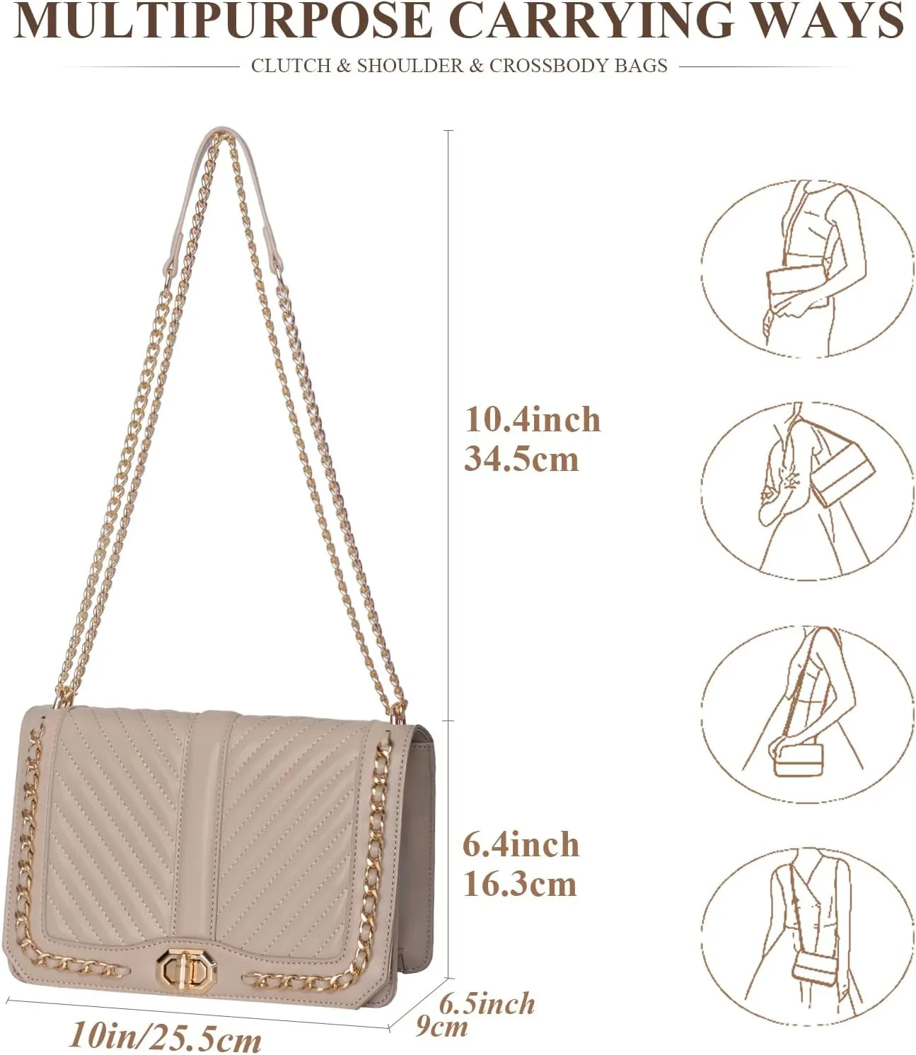 Small Quilted Crossbody Bag for Women Vegan Leather Trendy Shoulder Bag Cute Designer Phone Wallet Clutch Purse