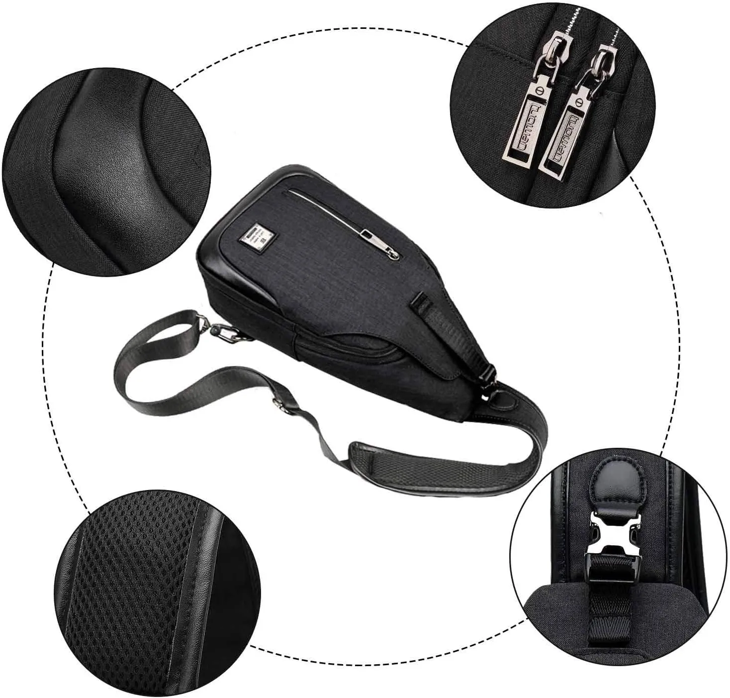 Small Sling Bag Crossbody Backpack Over the Shoulder Bag for Men Women Travel Outdoors, Lightweight Chest Pack