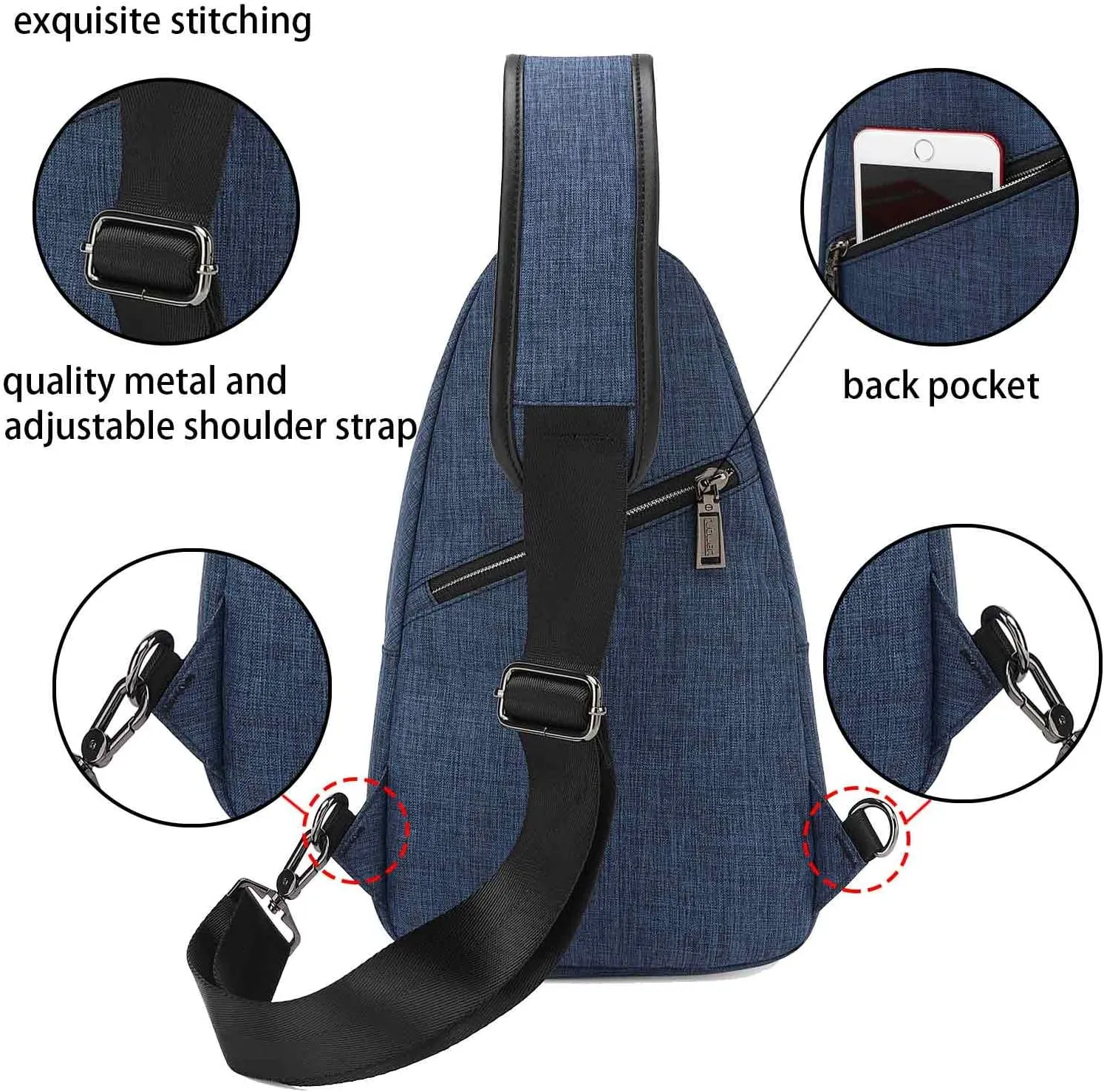 Small Sling Bag Crossbody Backpack Over the Shoulder Bag for Men Women Travel Outdoors, Lightweight Chest Pack