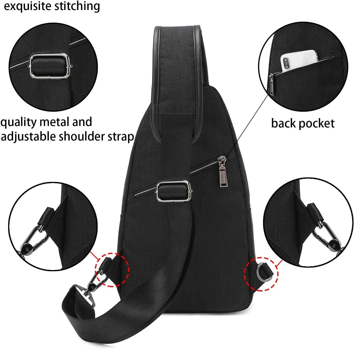 Small Sling Bag Crossbody Backpack Over the Shoulder Bag for Men Women Travel Outdoors, Lightweight Chest Pack