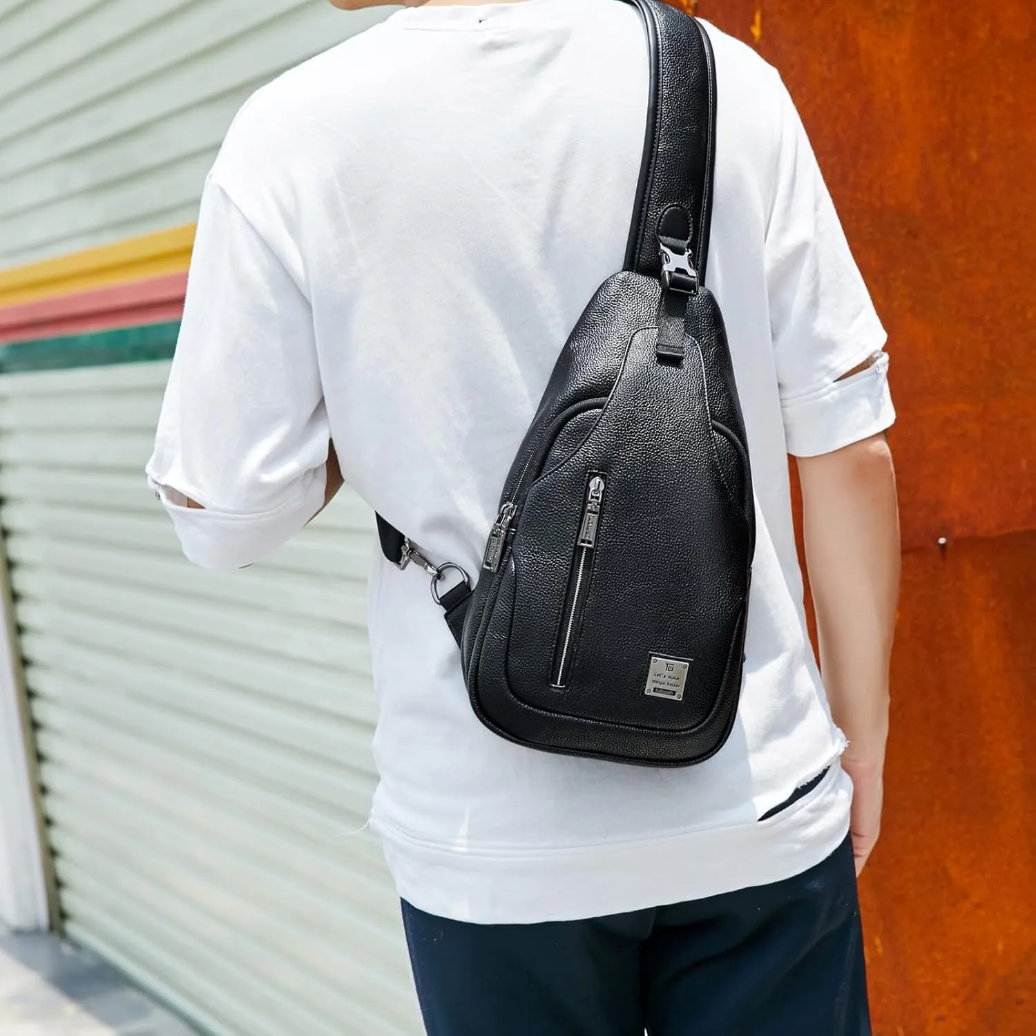 Small Sling Bag Crossbody Backpack Over the Shoulder Bag for Men Women Travel Outdoors, Lightweight Chest Pack