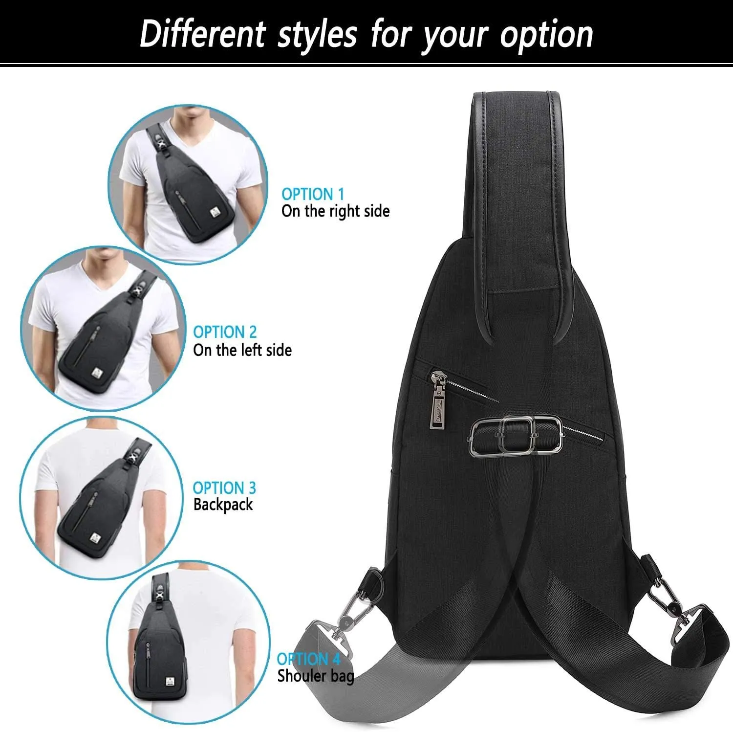 Small Sling Bag Crossbody Backpack Over the Shoulder Bag for Men Women Travel Outdoors, Lightweight Chest Pack