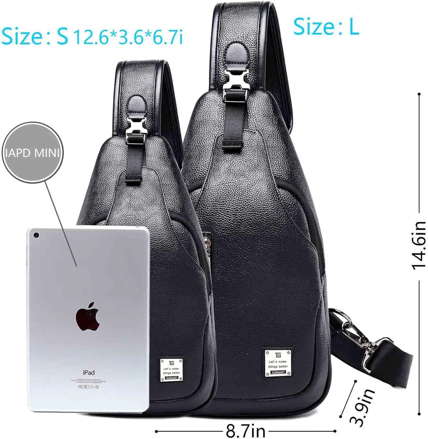 Small Sling Bag Crossbody Backpack Over the Shoulder Bag for Men Women Travel Outdoors, Lightweight Chest Pack