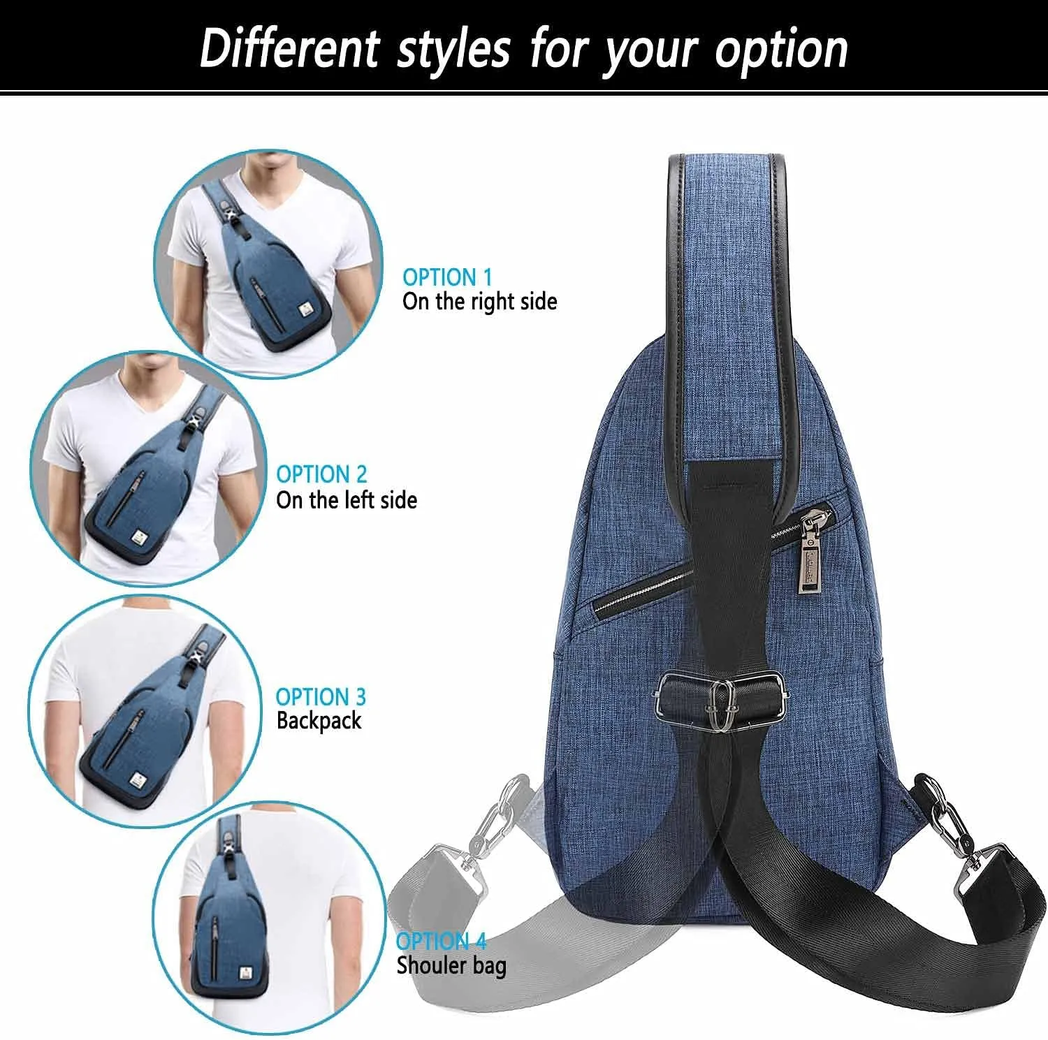 Small Sling Bag Crossbody Backpack Over the Shoulder Bag for Men Women Travel Outdoors, Lightweight Chest Pack
