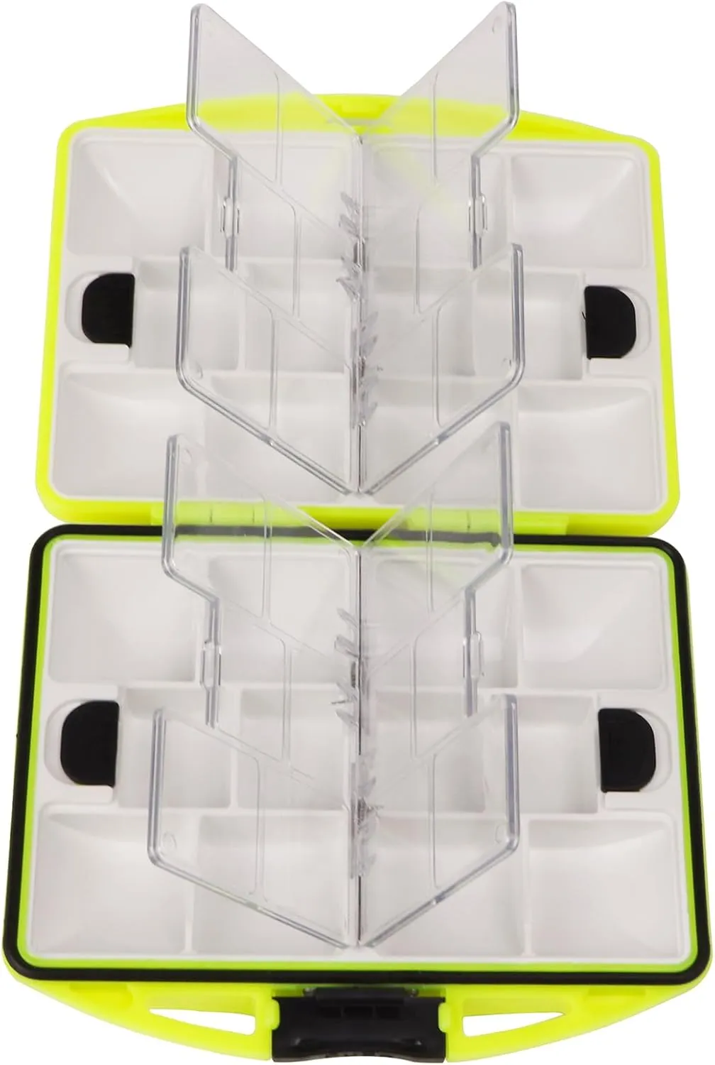 small tackle box, mini pocket portable fishing tackle box organizer, double sided plastic organizer box, travel storage containers for vest casting fly fishing