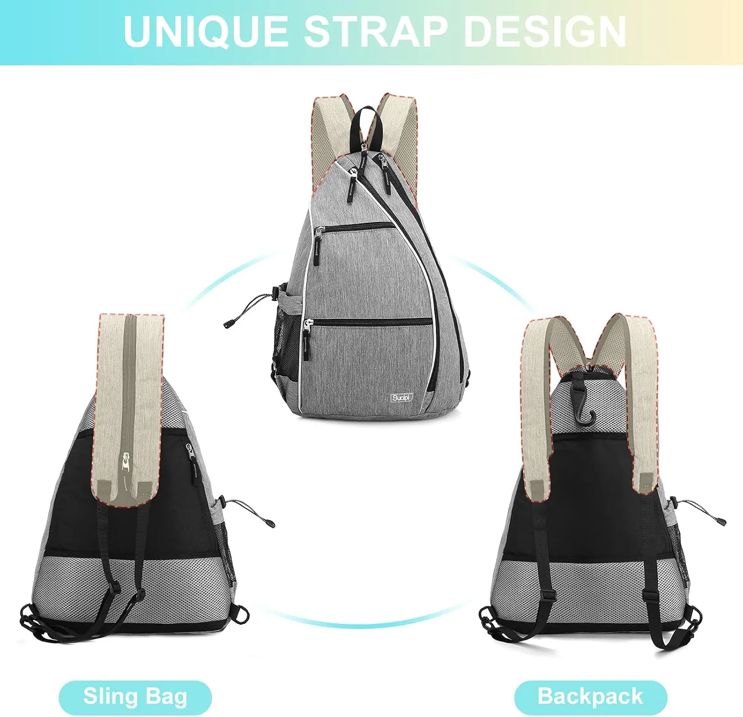Sucipi Women's Reversible Pickleball Paddle Bag with Rackets Compartment