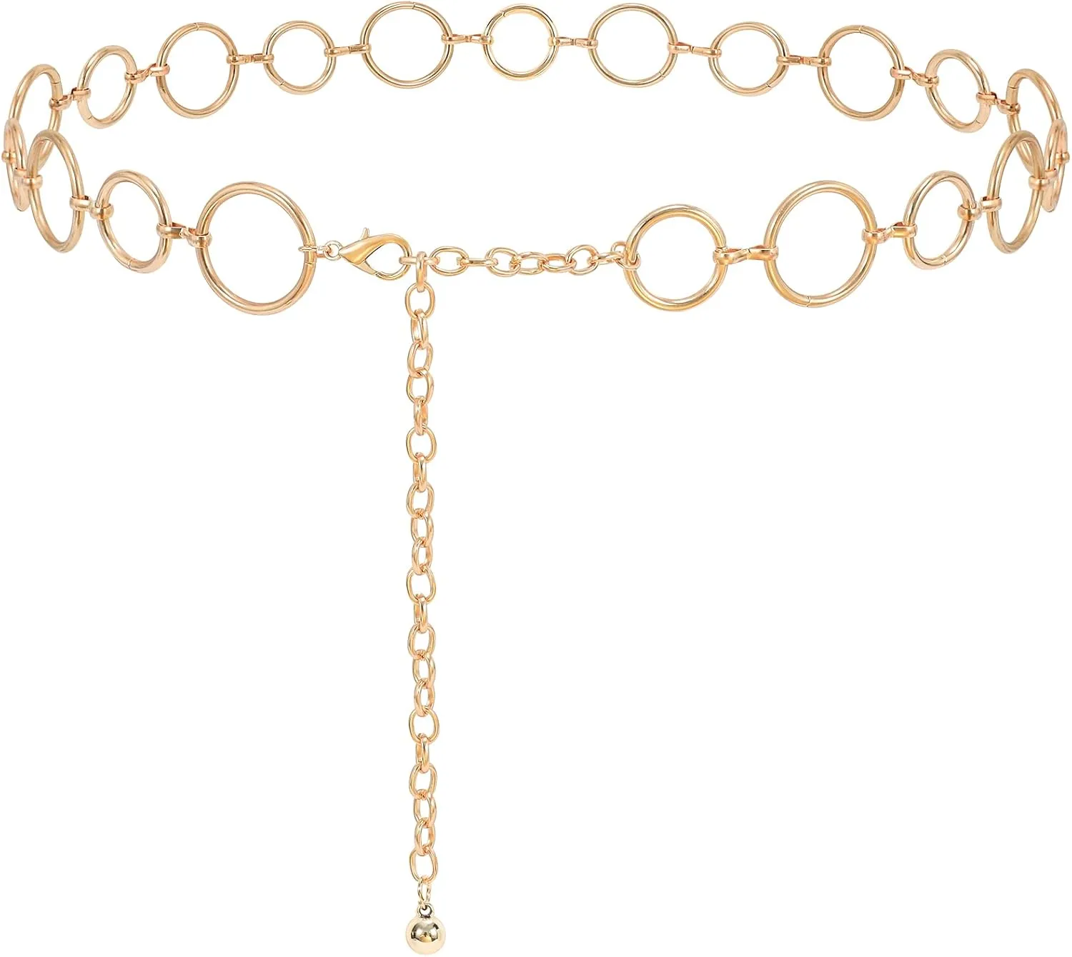 SUOSDEY Alloy Gold Waist Chain Belt for Women Fashion Cute Body Belly Link Belt Chain for Pants Dresses