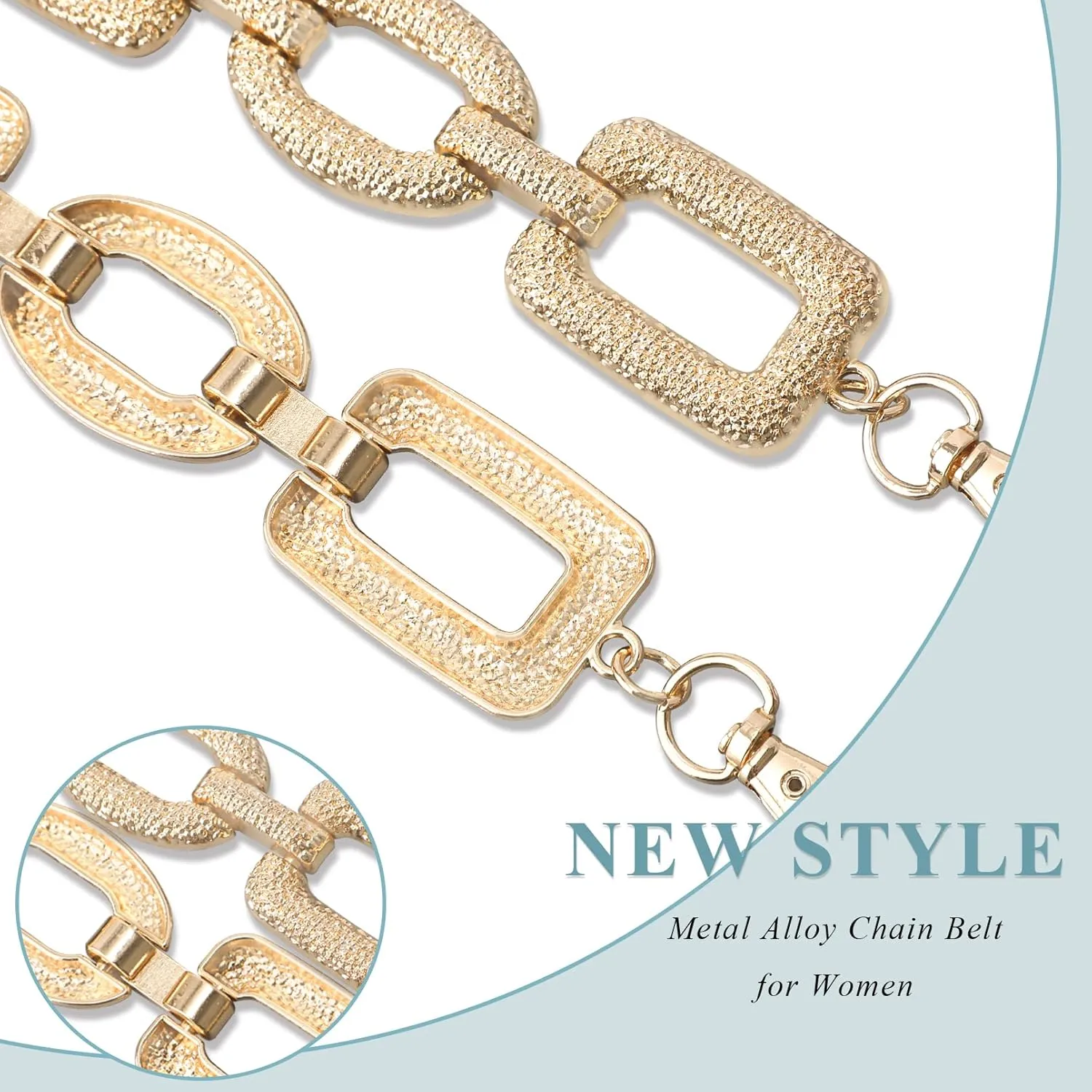 SUOSDEY Alloy Gold Waist Chain Belt for Women Fashion Cute Body Belly Link Belt Chain for Pants Dresses