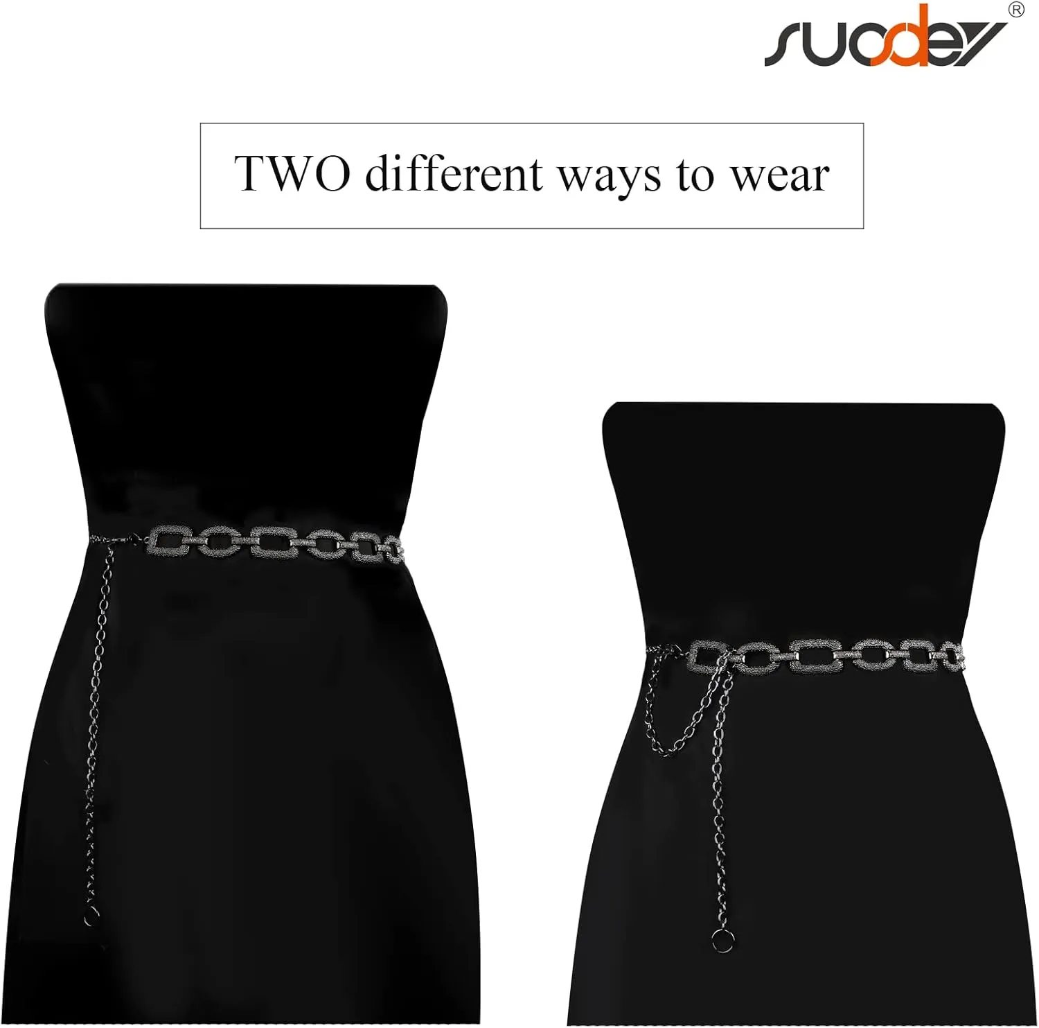 SUOSDEY Alloy Gold Waist Chain Belt for Women Fashion Cute Body Belly Link Belt Chain for Pants Dresses